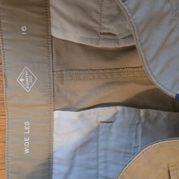 ST. JOHN'S BAY BRAND WOMEN'S PLUS SIZE KHAKI WIDE LEG PANTS SIZE 16 TALL - Picture 12 of 15